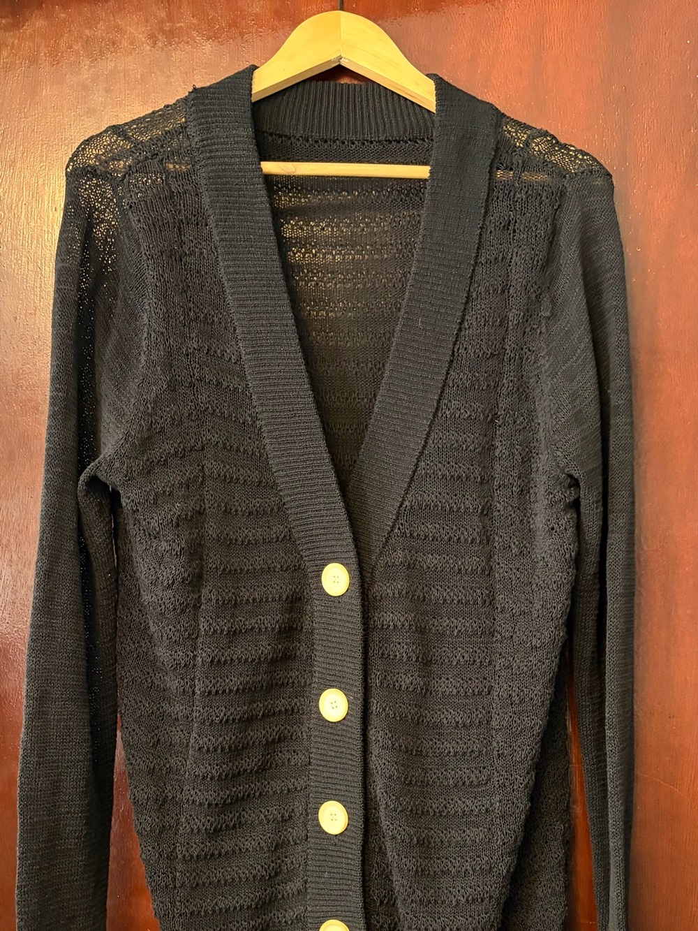 Tracy Reese Black Women's Knit Button Cardigan Sweater